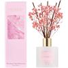 COCORRÍNA Diffusore Profumo Ambiente 200ml, Himalayan Salt & Rosewater con 8 Bastoncini Diffusore di Olio Essenziale di Fragranza per la Casa per la Decorazione della Mensola del Bagno