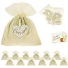 Doni Bomboniere Set Cresima 12 Sacchettini Portaconfetti Cotone con Pendente a Cuore Cresima Incisa Bustine Confetti Bianchi al Cioccolato Made in Italy Bigliettini Personalizzabili Gadget Confettata