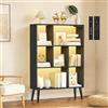OUTONLIFE Libreria a 7 Cubi con Luci LED, Controllo Touch e Telecomando, Scaffale Moderno a Terra Dimmabile, Organizer in Legno Aperto per Soggiorno, Camera da Letto e Ufficio