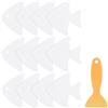 QUARKZMAN 12pcs Set Adesivi Antiscivolo per Vasca da Bagno 4.02 Forma Pesce Adesivi Pavimento Doccia PEVA Antiscivolo Adesivi con Raschietto per Bagno Cucina Scale Piscina, Bianco
