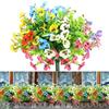 EASYKEENECOM 6 mazzi di fiori artificiali come veri fiori artificiali, balconi, fiori artificiali, viole del pensiero, primavera, bouquet di fiori artificiali, piante da balcone, resistenti alle intemperie fiori