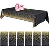 Nizirioo 6 tovaglie usa e getta, impermeabili, rotolo di carta, per feste, a pois, rettangolare, adatta per decorazioni di compleanno, matrimonio, 137 x 274 cm (nero)