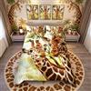 Loussiesd Set copripiumino con 3D a giraffa,per letto singolo,matrimoniale,in microfibra di poliestere e poliestere,con federe,con cerniera,Single(No Comforter)