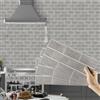 Hode 12 Pezzi Adesivi per Piastrelle, Mosaico Piastrelle Adesive Muro, Mattonelle Adesive, Paraschizzi Adesivo, Cucina Bagno PVC Impermeabile (15x30cm Grigio)