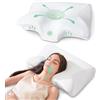 FEYIDEO Cuscino Cervicale per Dormire, 2 in 1 Cuscino Ergonomico in Memory Foam per Dormitori Laterali, Supini e Proni, 60x40x12/14cm (Bianco)