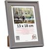 3-B - Cornice portafoto modello Salo in colore grigio - 13 x 18 cm - con vetro acrilico, in legno
