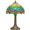 Blivuself Lampada Tiffany Green Dragonfly Style Lampade di vetro macchiato Camera da letto Lampada da comodino per Office Art Craft Decor Antico Accent Comodino Estetico Retro Metallo Lettura 12 pollici