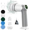 Haksimey Spazzola Elettrica Pulitore Elettrico Pulitore Casa Senza Fili Power Spin Scrubber con 7 Testine Spazzolone, 2 Velocità Trasmissione Integrata, Spazzola Pulizia per Piastrelle, Doccia, Vetro, Bagno