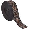 BENECREAT Nastro Jacquard Vintage da 10 m, Ricamo Nero da 25 mm, Stile Etnico Antico per Tessere Forniture Artigianali Decorative