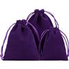 Duories 6 sacchetti in velluto, piccoli sacchetti in tessuto con coulisse, sacchetti regalo in velluto, da riempire, per gioielli, matrimonio, Natale, compleanno, feste, regalo, 15 x 20 cm, viola