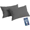 NARCISO Federe Cuscino Letto 50x80 Cotone 100% Copricuscino Letto, Coppia Federa Antiacaro ed Anallergica per Cuscini Standard e Cervicale, Made in Italy e Certificato OEKOTEX (Grigio Scuro)