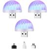Lancoon Confezione da 3 mini sfere da discoteca USB magiche LED stroboscopiche con attivazione del suono per feste, DJ bar e karaoke (bianco)