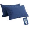 NARCISO Federe Cuscino Letto 50x80 Cotone 100% Copricuscino Letto, Coppia Federa Antiacaro ed Anallergica per Cuscini Standard e Cervicale, Made in Italy e Certificato OEKOTEX (Blu)