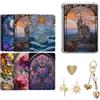 LuminCross Kit accessori Kindle Paperwhite - 6 inserti decorativi in carta per e-reader, con charms antipolvere USB-C e ciondolo portachiavi, compatibile con Kindle Paperwhite 11ª / 12ª generazione, decorazioni