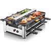 CASO Raclette AirClean - Raclette grill per 8 persone con cappa aspirante integrata a due livelli, 1500W, rivestimento antiaderente, riscaldamento rapido, filtro sostituibile