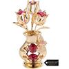 Matashi 24K Gold Plated Flowers In A Vase Table Top Ornament With Clear-Cut Crystals by Matashi