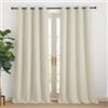 NICETOWN Tende Oscuranti Termiche 2 Pannelli 140x240 CM Beige Chiaro, Tende con Anelli per Camera da Letto Moderne, Tessuto in Poliestere Isolante per Salotto Cameretta