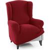 FAVERTI Fodera super elastica per poltrona, 1 posto da 70 a 100 cm, modello NOVELE | rosso | protezione di qualità in tessuto jacquard al tatto cotone | protezione per poltrona paraorecchie