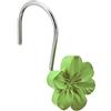 Amazon Basics - Ganci per tenda da doccia, a forma di fiore, colore verde, 12 Unità