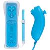 Funmo Telecomando e controller Wii, telecomando Wii con controller Nunchuck Wii, compatibile con Wii/Wii U, dotato di guscio in silicone e bracciale (B)