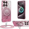 XCYYOO Custodia per Xiaomi 15T Pro con cinturino, [con catena per cellulare rimovibile] in silicone trasparente antiurto con anello di supporto con catena per Xiaomi Mi 15T Pro -Pink