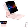 TECHGEAR Custodia per tastiera per Apple iPad Air 13 2025/2024, supporto magnetico galleggiante, trackpad multi-touch di precisione, retroilluminazione a 7 colori, QWERTY, per iPad Pro 12,9 2018