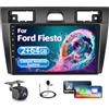 Inefala 9 Pollici Autoradio Android 15 per Ford Fiesta 2002-2008 2 DIN Schermo (2+64GB) con Wireless CarPlay Android Auto FM RDS GPS Bluetooth WiFi Comandi al Volante Telecamera Posteriore