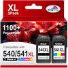 KINGWAY 540XL 541XL Compatibile con cartucce Canon PG-540 XL CL-541XL per Canon TS5150 Cartucce per PIXMA TS5150 MG3650s MG3650 MG3600 MG3350 TS5100 TS5151 MX535 MX475(2 Pack)
