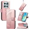 JIUNINE Custodia Protettiva per XIAOMI Redmi Note 15 5G / 4G / Poco M8 5G, Cover Libro PU Pelle Antiurto Portafoglio con Design Farfalle 3D, Slot per Carte, Supporto Stand Regolabile, Oro rosa