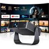 PUTRIMS Proiettore Portatile【Smart TV & 1000+ Canali Live】Mini Proiettore 4K Smart TV Compatibile con Netflix, Rotazione 330°, Auto Focus WiFi Bluetooth, 1080P Nativo, Videoproiettore soffitto casa/campeggio