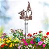 JUJOYBD Pluviometro per giardino decorativo con picchetto, altezza 100 cm, vetro su spina da giardino, cartello di benvenuto e motivo nano