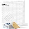 Xisono 12 pezzi pannelli acustici quadrati 12"×12"×0,4, materiale fonoassorbente ad alta densità a forma di mattone. Non tossici, impermeabili e ignifughi. Adatti per salotti e tutte le superfici murarie.