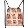 FOSDICK Capibara Sacca Sportiva, Sacca Zaino con Coulisse, Capibara Bag Sacche Sportive Leggero sacca Palestra 32x38cm Sacchetta Sportiva per Scuola Sport Tempo Libero Vacanze Spiaggia Fitness