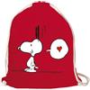 Logoshirt®️ Peanuts I Snoopy In Love I Sacca sportiva I Stampata I AZU-free I rosso I Design originale su licenza