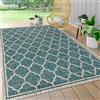 JONATHAN Y SMB109E-8 Trebol Tappeto marocchino a traliccio strutturato per interni ed esterni,moderno,costiero,bohémien,facile da pulire,cortile,patio,non spargimento,TEAL/GRIGIO,240 cm X 300 cm
