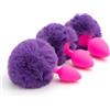 BONDAGERIE® Plug Pompon coda fox tail di colore viola e silicone Fucsia Taglia: S