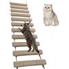 Ysislybin Scala per Gatti, Scala da Arrampicata Ponte per Gatto Struttura per Arrampicata in Corda di Sisal Corda Tiragraffi per Gatti Ponte per Gatto per Parete Mobili per Animali Domestici (Cachi, 150 cm, 1)