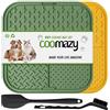 Coomazy Lick Mat per cani e gatti, design antiscivolo e noia e ansia, adatto per alimenti, dolcetti, yogurt, burro di arachidi e pasta di fegato, senza BPA, non tossico, confezione da 2