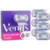 Gillette Venus Extra Smooth Swirl Da Donna, 6 Ricariche Di Lame, Manico Girevole Riutilizzabile E Supporto Doccia