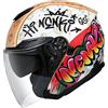 NENKI Casco Jet Moto Aperto Scooter ,Caschi Motorino Vintage ECE 22.06 Omologato Donna Uomo con Doppia Visiera Parasole