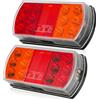 DARKGUARD Fanali Rimorchio Led Set 12V 24V, IP67 Impermeabile Fanale Posteriore Rimorchio 4 Funzioni con Luci Targa & Riflettore per Rimorchio, Camion, Camper, Furgone, Omologati ECE
