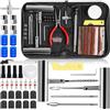 NCKIHRKK Kit Riparazione Pneumatici, 82pcs Professional Kit di Riparazione Auto e Moto Tubeless, con 40pcs Strisce Riparazione Pneumatici, per la Riparazione di Forature Auto Moto Jeep ATV Trattore