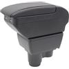 KAERGK Bracciolo Auto Compatibile con Renault Dacia Duster II 2018-2023 | Vano Portaoggetti a Due Livelli, 4 Porte USB, Montaggio Semplice, Bracciolo Regolabile, Pelle PU, Linea Nera