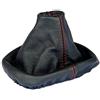 L & P Car Design Cuffia cambio compatibile con VW Polo 4 9N 2001-2009 - nero rosso - vera pelle - leva cambio manuale - (A0039)