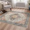 BEIMO Tappeto Salotto Pelo Corto Vintage, Tappeto Camera Da Letto, Tappeti Antiscivolo Lavabile, Tappeti Persiano per Cameretta, Soggiorno, Sala, Scendiletto, Blu-Rosa, 120x170cm