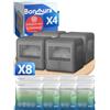 BonAura® 4 deumidificatori senza corrente + 8 ricariche da 400 g per deumidificatore, fino a 40 m², per cantina, bagno e molto altro ancora. Set deumidificatore e deumidificatore granulato, protezione
