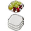 SANQIAHOME 13x13 cm quadrati Piattini da antipasto, in acciaio inox Piccoli piatti,Set di 4, argento,Dessert Piatti per Sushi, Frutta forno/Lavabile in lavastoviglie