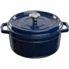 GRAND FEU Forno Olandese Rotondo in Ghisa - Pentola in ghisa smaltata con coperchio e manici larghi per Stufato da cucina, Paella, Friggere, Arrostire, Soffriggere - Casseruola 4,7 L, Blu scuro