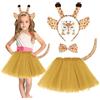 ACWOO Tigre Set di Animali, Kit di 5 Pezzi Costume Tutu Gonna con Cerchietti Orecchie, Naso Coda Papillon, per Halloween, Festa di Compleanno, Carnevale Cosplay Party
