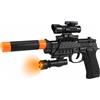 Generic Pistola Giocattolo per Bambini Pistola Giocattolo Luci e Suoni Pistola Gioco Bambini con Luce Suono Mirino Silenziatore Smontabile Pistola Polizia Squadra Speciale Pistola Effetti Luminosi Sonori